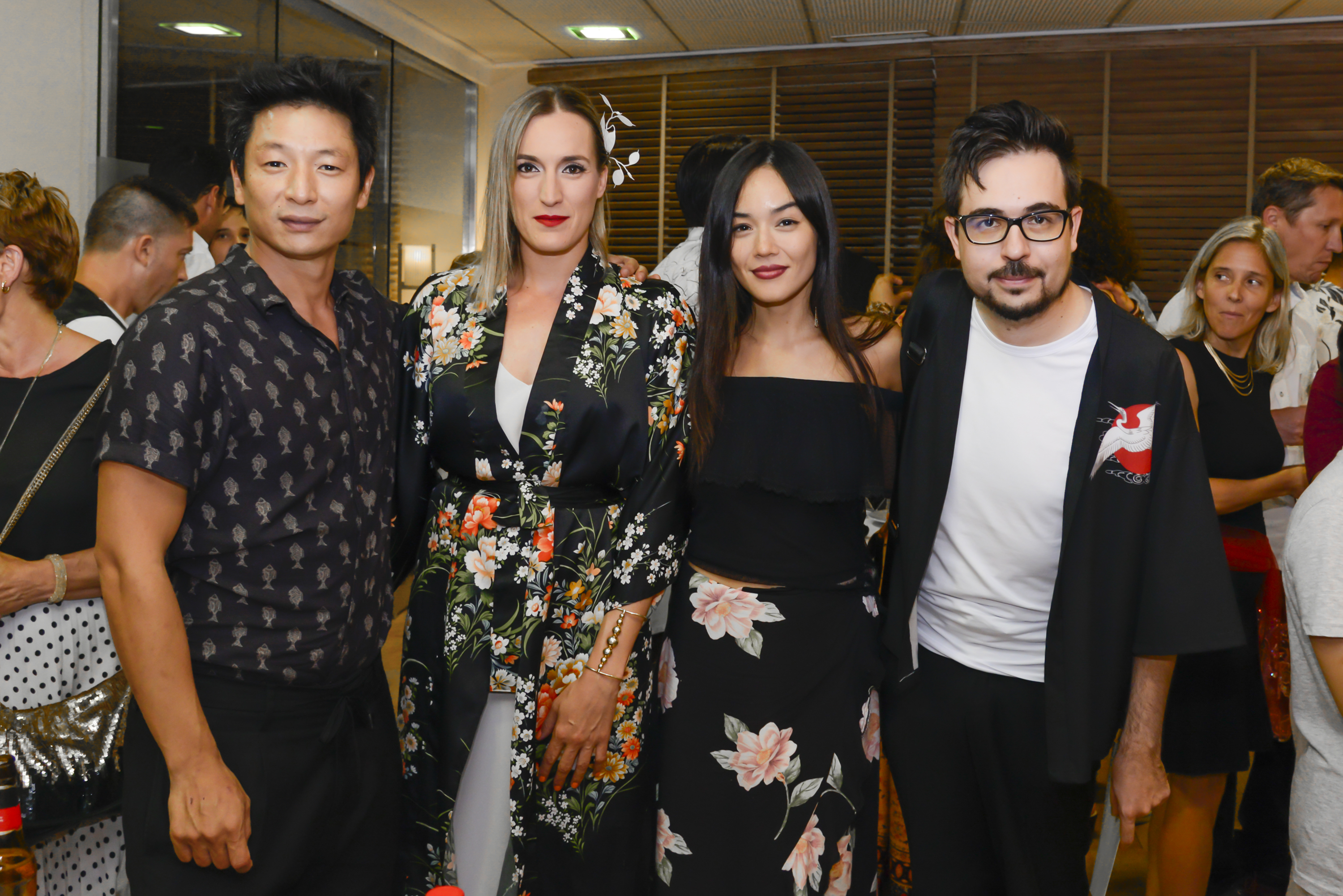 El Actor Alberto Jo Lee Las Actrices Cristina Alcazar Y Almar G Sato Y El Director Del Festival Miguel Herrero Herrero Festival De Cine De Sax