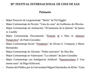 Palmarés del 20 Festival Internacional de Cine de Sax